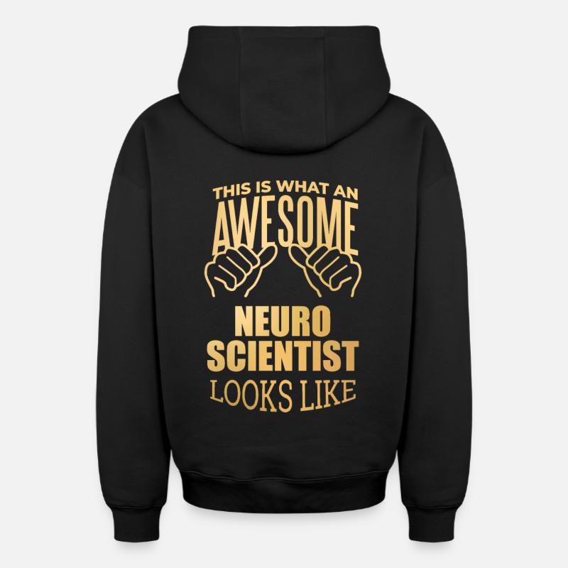neurosciences - Sweat à capuche unisexe zippé oversize épais SPREAD - noir