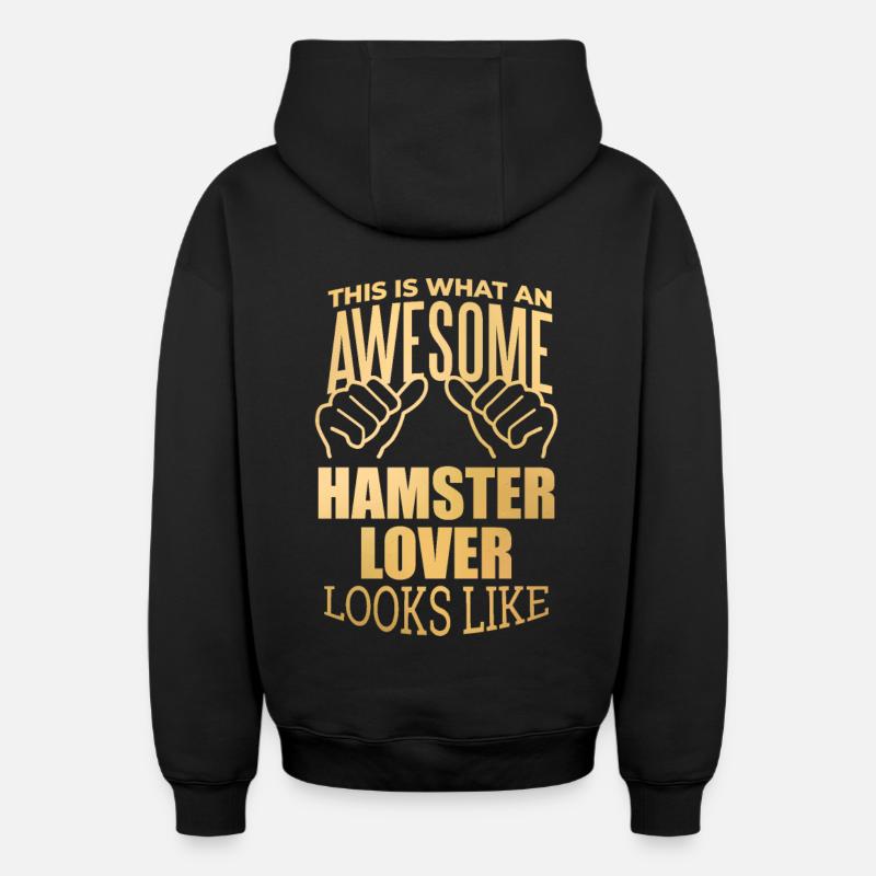 hamster - Sweat à capuche unisexe zippé oversize épais SPREAD - noir