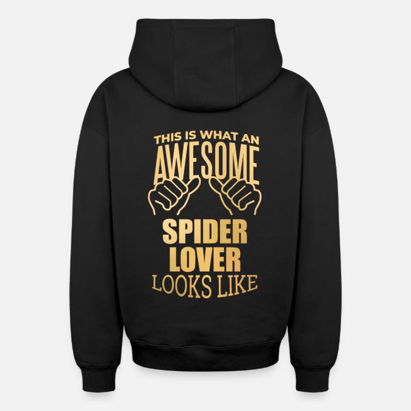 araignée - Sweat à capuche unisexe zippé oversize épais SPREAD - noir