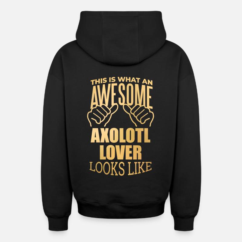 axolotl - Sweat à capuche unisexe zippé oversize épais SPREAD - noir