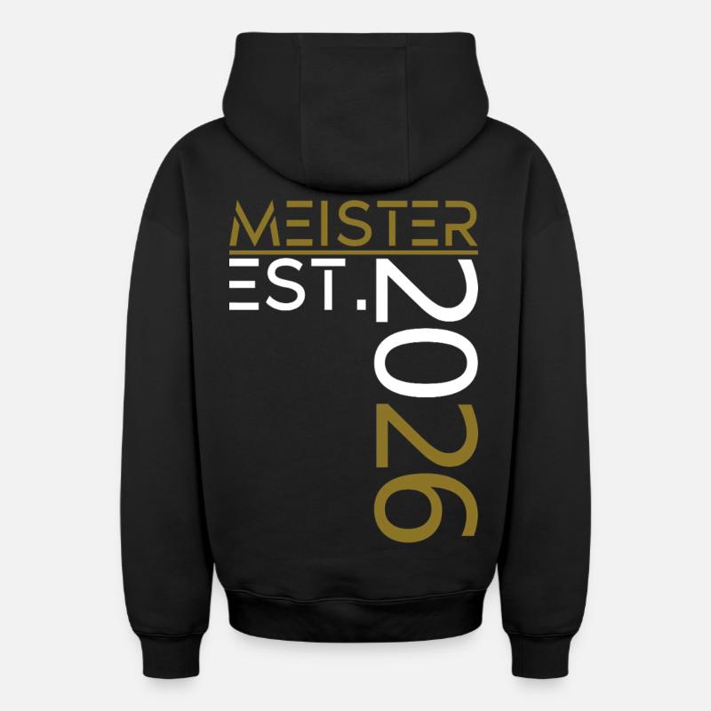 Master est. 2026 - Sweat à capuche unisexe zippé oversize épais SPREAD - noir