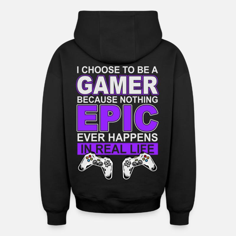 Jeux de joueurs - Sweat à capuche unisexe zippé oversize épais SPREAD - noir