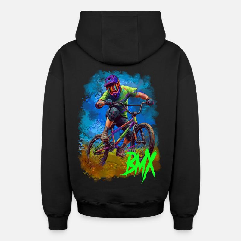 BMX - Sweat à capuche unisexe zippé oversize épais SPREAD - noir