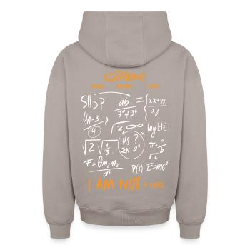 Mathematik Gleichungen - Oversized Heavyweight Unisex Zip Hoodie - Taupe - Hinten - AI Model Male 178 light (178cm)