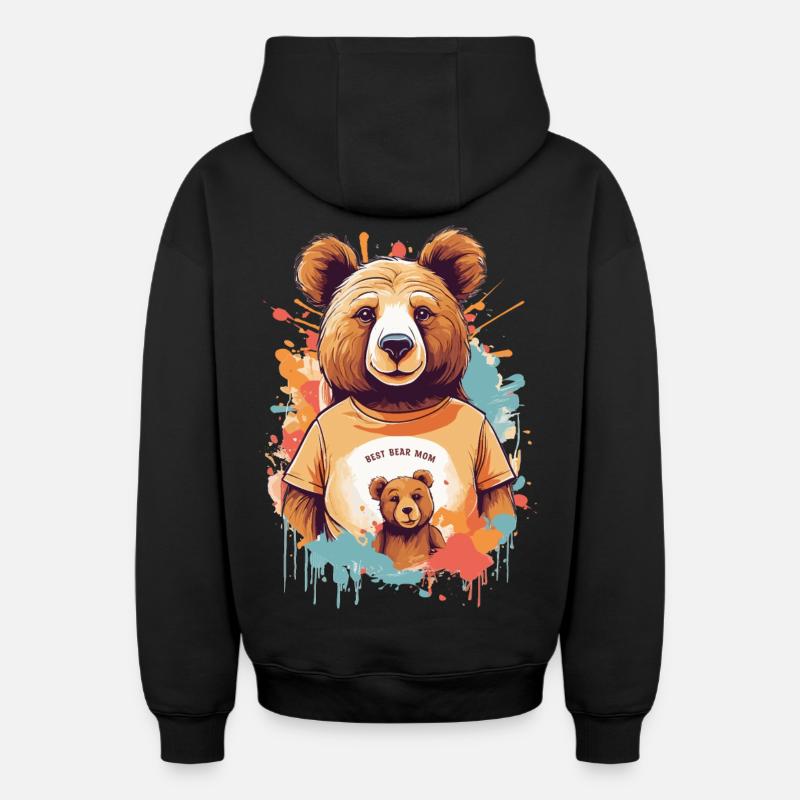 Beste Bär Mutter - Oversized Heavyweight Unisex Zip Hoodie - Schwarz