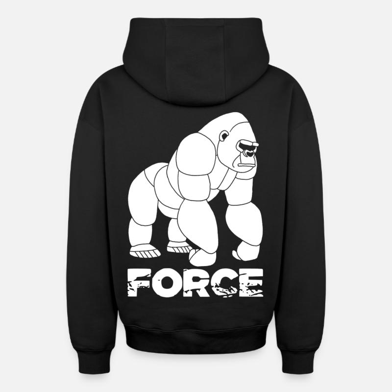 La force tranquille - Sweat à capuche unisexe zippé oversize épais SPREAD - noir