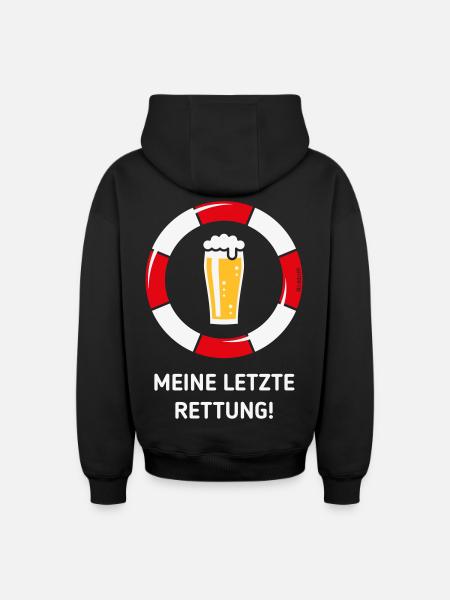 Mon dernier recours ! (Bière / Willibecher / NEG) - Sweat à capuche unisexe zippé oversize épais SPREAD - noir