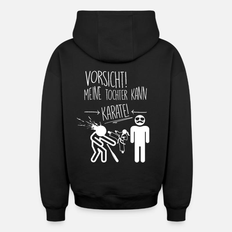 Prudence! Ma fille connaît le karaté - Sweat à capuche unisexe zippé oversize épais SPREAD - noir