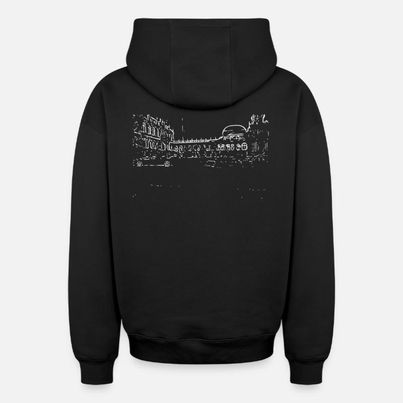 bâtiment - Sweat à capuche unisexe zippé oversize épais SPREAD - noir