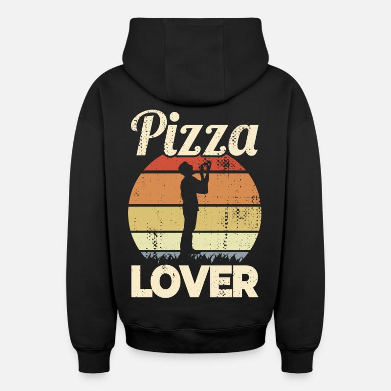 Mangeur de pizza - Sweat à capuche unisexe zippé oversize épais SPREAD - noir