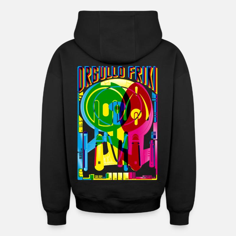 Fierté geek - Sweat à capuche unisexe zippé oversize épais SPREAD - noir