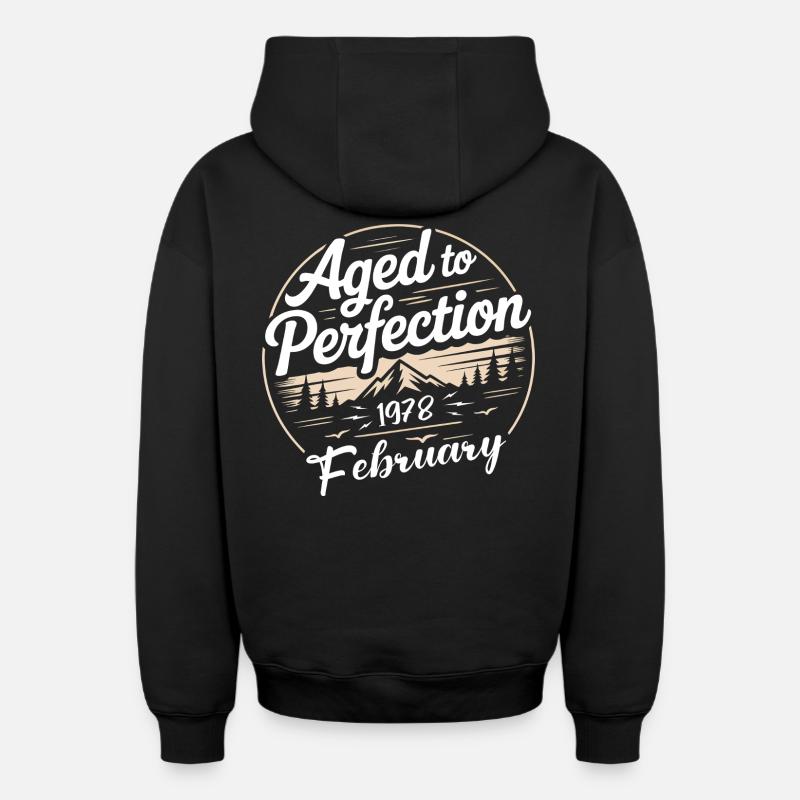 Februar 1978 - Oversized Heavyweight Unisex Zip Hoodie - Schwarz