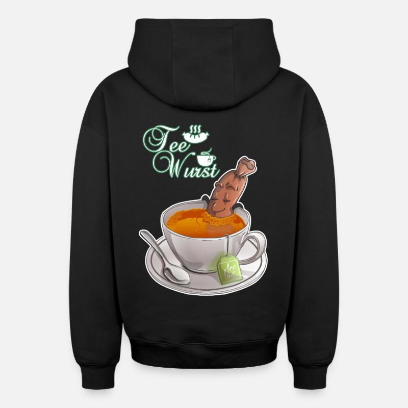 Saucisse au thé - Sweat à capuche unisexe zippé oversize épais SPREAD - noir