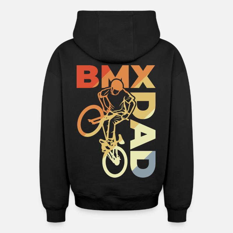 Papa BMX - Sweat à capuche unisexe zippé oversize épais SPREAD - noir