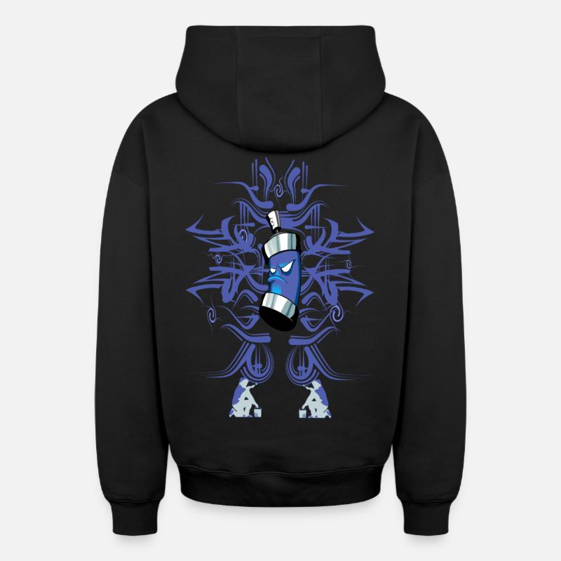 Graffiti - Oversized Heavyweight Unisex Zip Hoodie - Schwarz