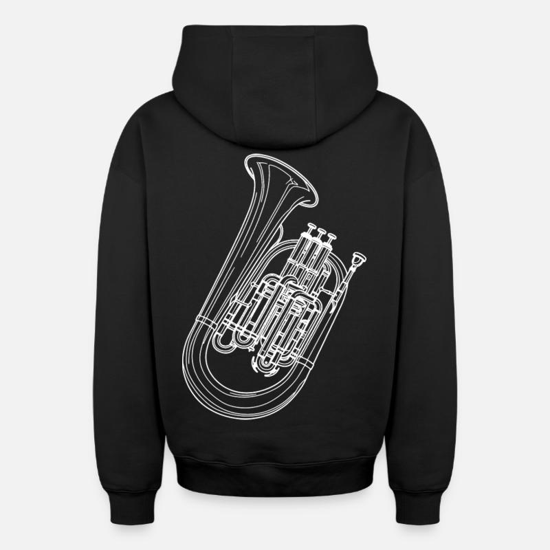 Tuba - Sweat à capuche unisexe zippé oversize épais SPREAD - noir
