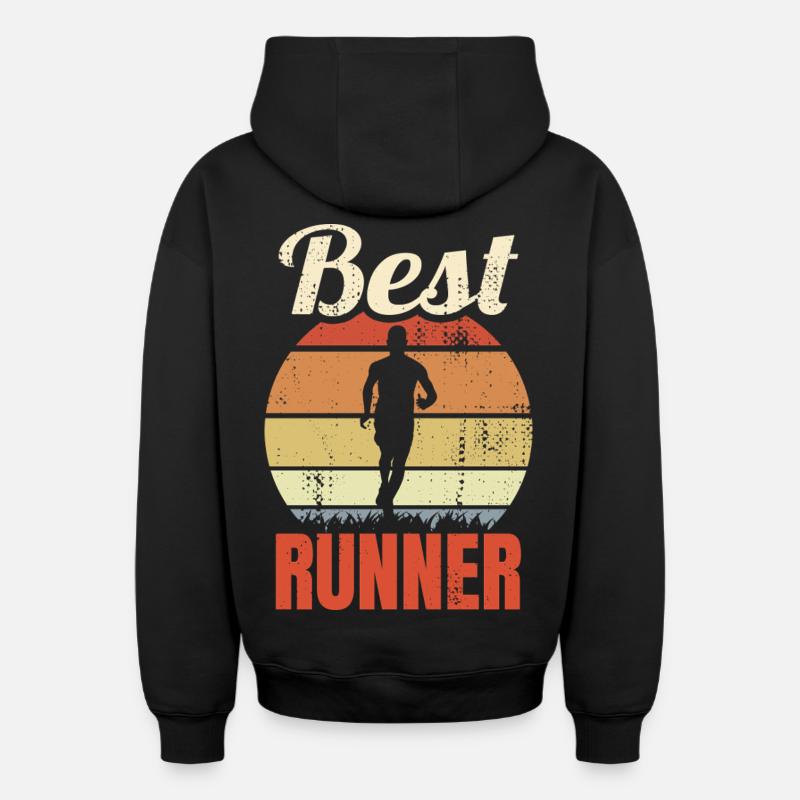 Meilleur joggeur - Sweat à capuche unisexe zippé oversize épais SPREAD - noir