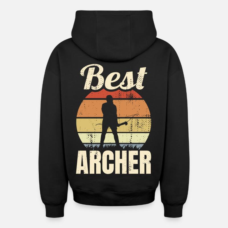 Meilleur archer - Sweat à capuche unisexe zippé oversize épais SPREAD - noir