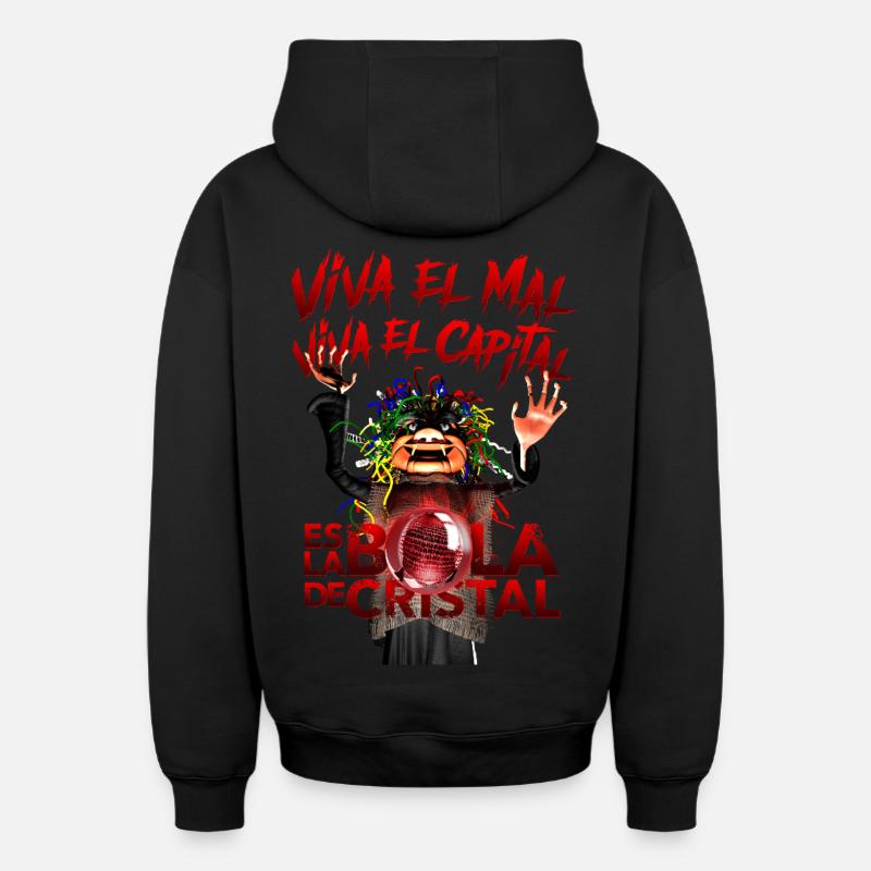 La panne de sorcière - vive le mal, vive le capital - Sweat à capuche unisexe zippé oversize épais SPREAD - noir