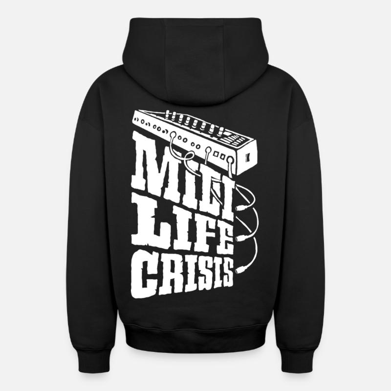 midi-life-crisis-w - Sweat à capuche unisexe zippé oversize épais SPREAD - noir