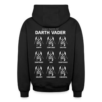 Star Wars Die Vielen Gesichter Von Darth Vader  - Oversized Heavyweight Unisex Zip Hoodie - Schwarz - Hinten - AI Model Male 185 dark (185cm)