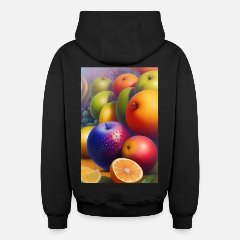 Fruit - Sweat à capuche unisexe zippé oversize épais SPREAD - noir