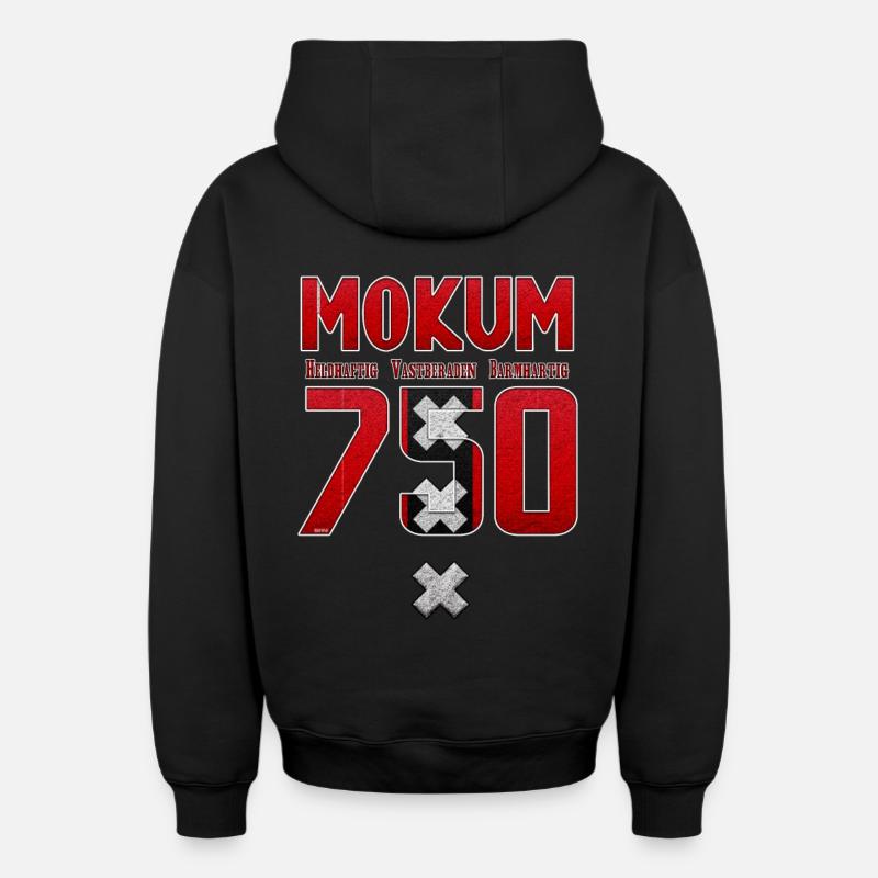 Amsterdam 750 HVB - Oversized Heavyweight Unisex Zip Hoodie - Schwarz