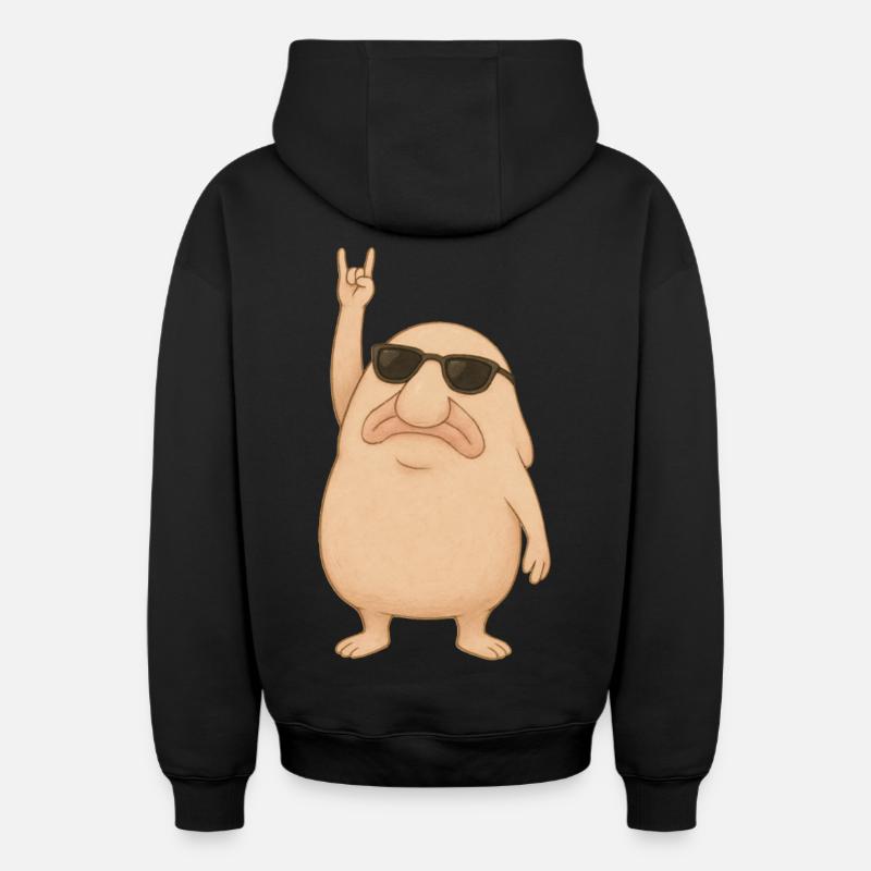 Rochers Blobfish - Sweat à capuche unisexe zippé oversize épais SPREAD - noir