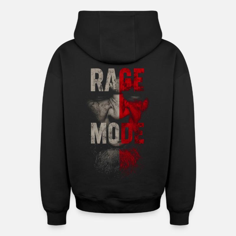 Rage Mode - Sweat à capuche unisexe zippé oversize épais SPREAD - noir