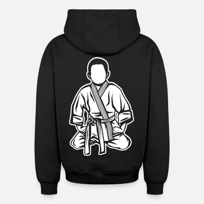Judo Garçon - Sweat à capuche unisexe zippé oversize épais SPREAD - noir
