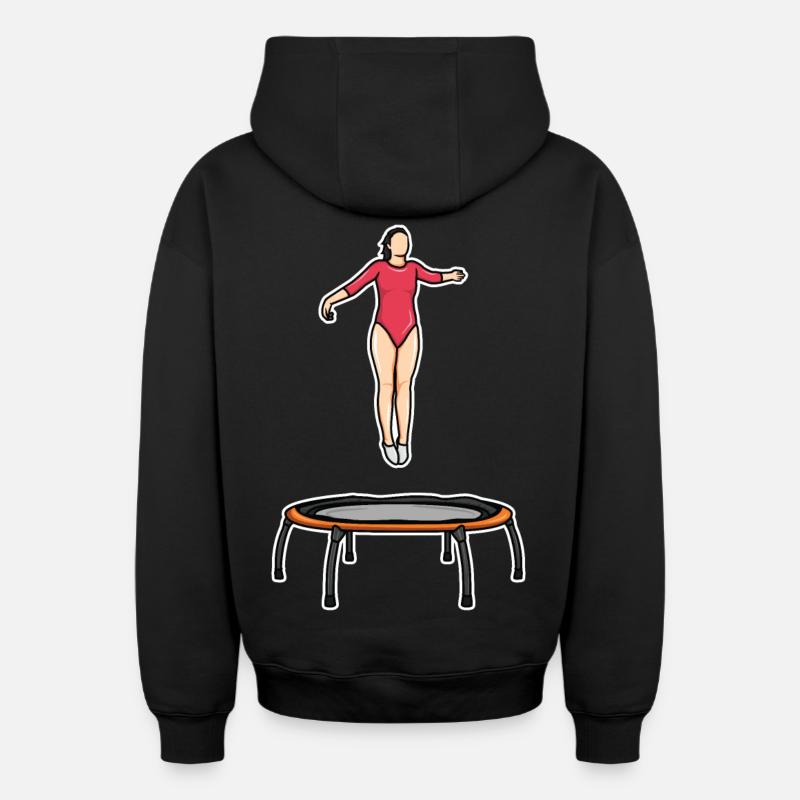 Trampoline Fille - Sweat à capuche unisexe zippé oversize épais SPREAD - noir
