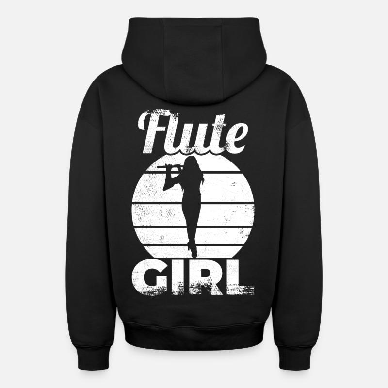 Flûtiste - Sweat à capuche unisexe zippé oversize épais SPREAD - noir