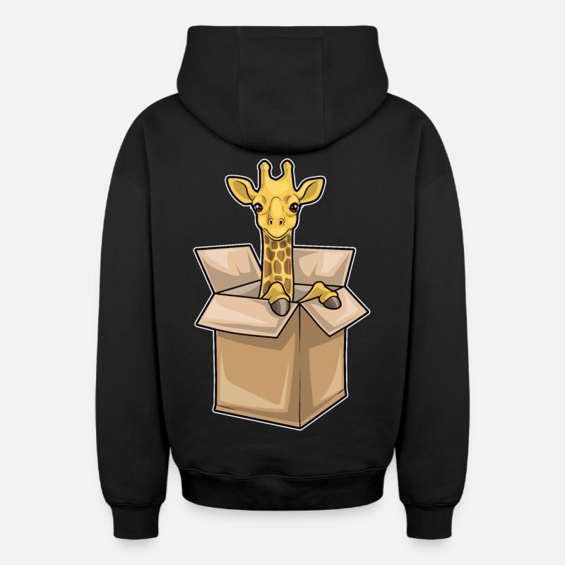 Boîte Girafe - Sweat à capuche unisexe zippé oversize épais SPREAD - noir