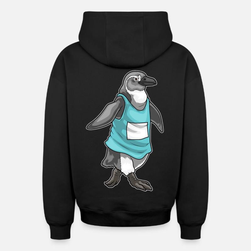 Penguin Jogger Jogging Sport - Sweat à capuche unisexe zippé oversize épais SPREAD - noir