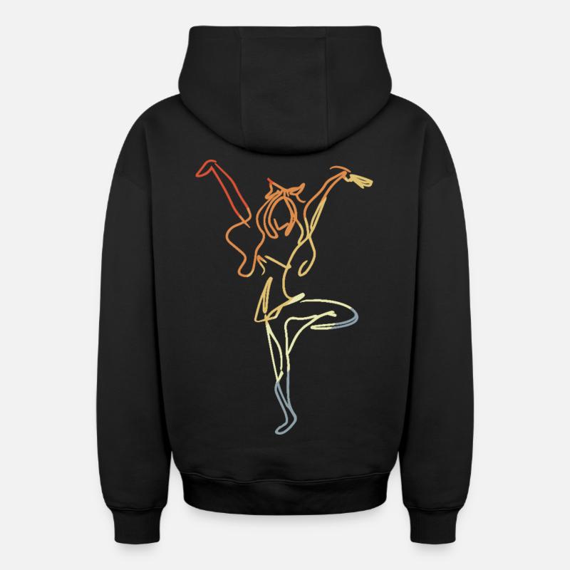 cheerleader - Sweat à capuche unisexe zippé oversize épais SPREAD - noir