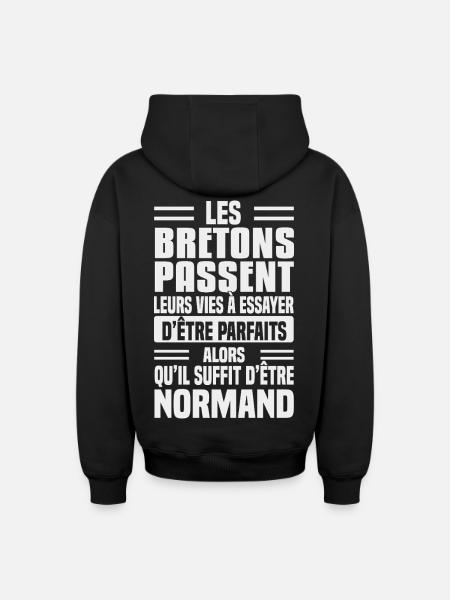 Norman humour against Breton - Oversized Heavyweight Unisex Zip Hoodie - black