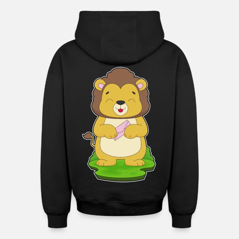 Enveloppe Lion - Sweat à capuche unisexe zippé oversize épais SPREAD - noir