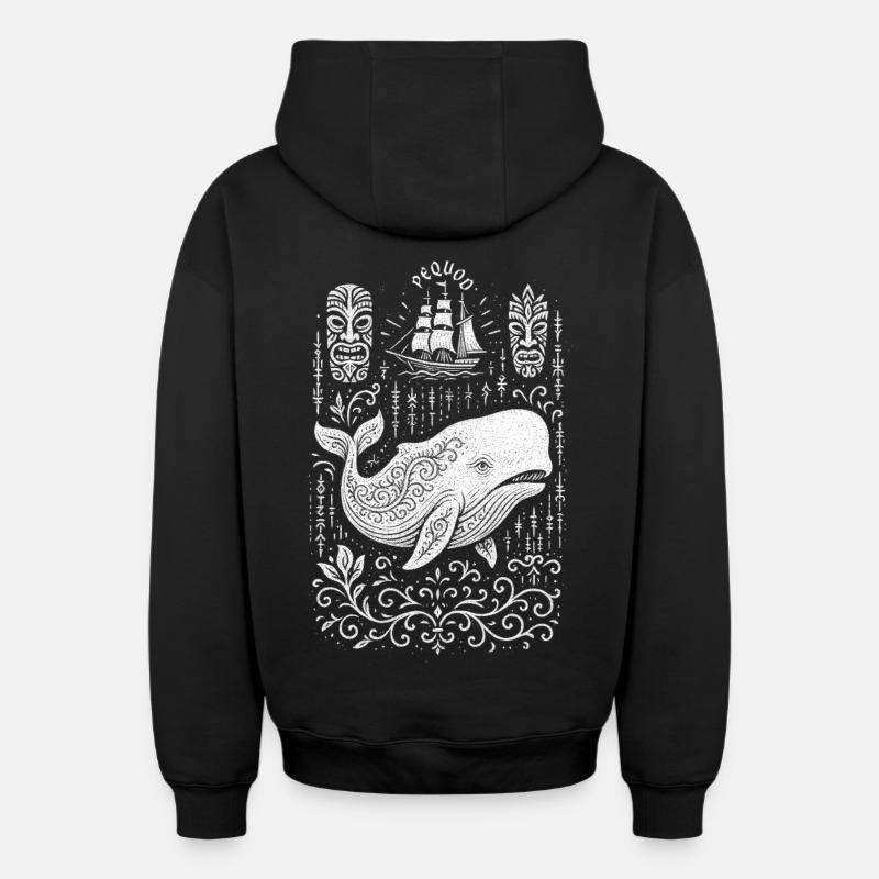 Moby Dick - Sweat à capuche unisexe zippé oversize épais SPREAD - noir