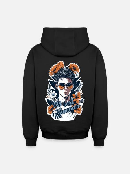 My best summer - Oversized Heavyweight Unisex Zip Hoodie - black
