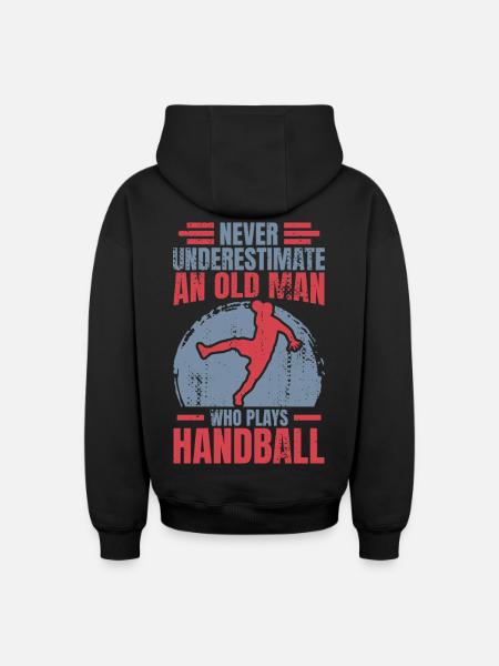 Handball Großvater - Oversized Heavyweight Unisex Zip Hoodie - Schwarz