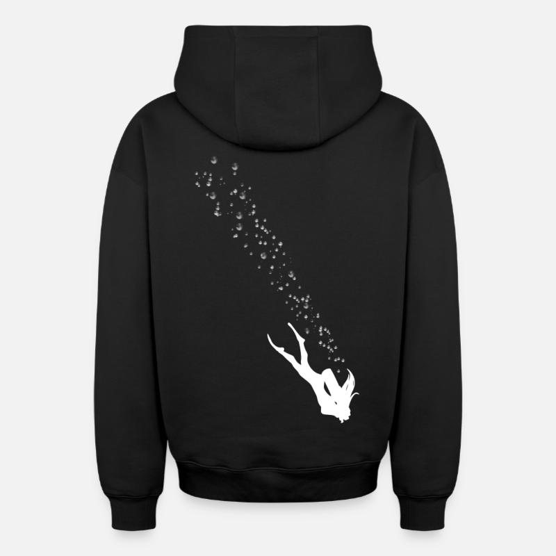 Bulles de Plongeuse - Sweat à capuche unisexe zippé oversize épais SPREAD - noir
