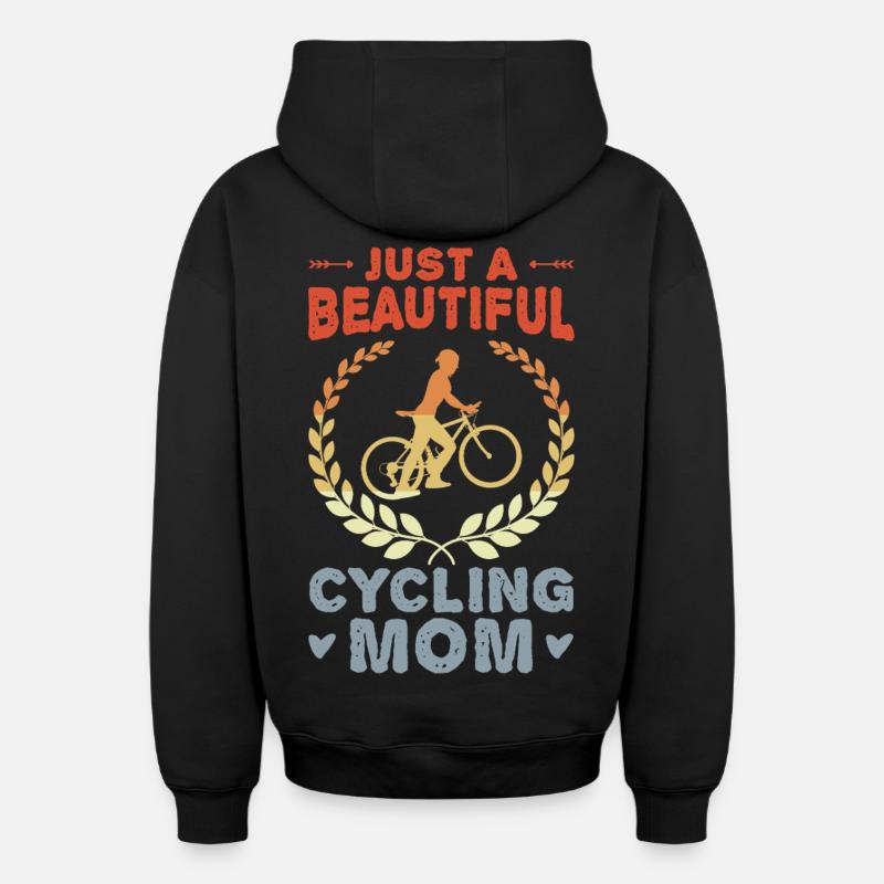Fahrrad Mutter - Oversized Heavyweight Unisex Zip Hoodie - Schwarz