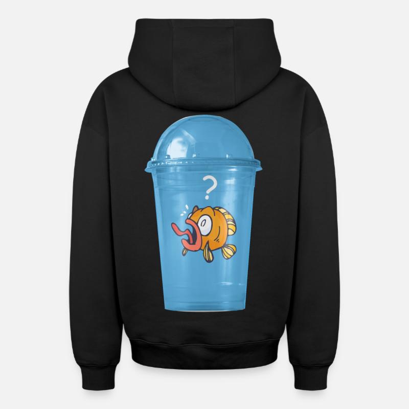 Sans plastique - Sweat à capuche unisexe zippé oversize épais SPREAD - noir
