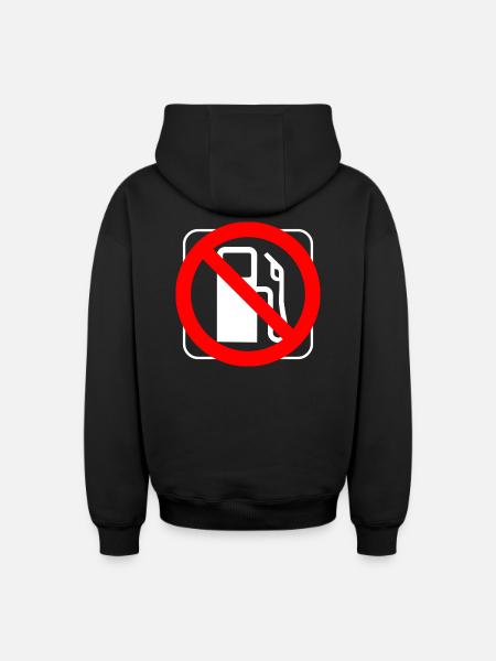 Stop gasoline diesel prices prohibition graphic - Oversized Heavyweight Unisex Zip Hoodie - black