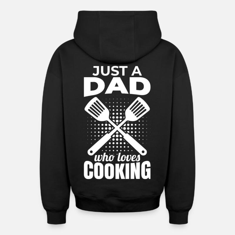 Papa Cuisinier - Sweat à capuche unisexe zippé oversize épais SPREAD - noir