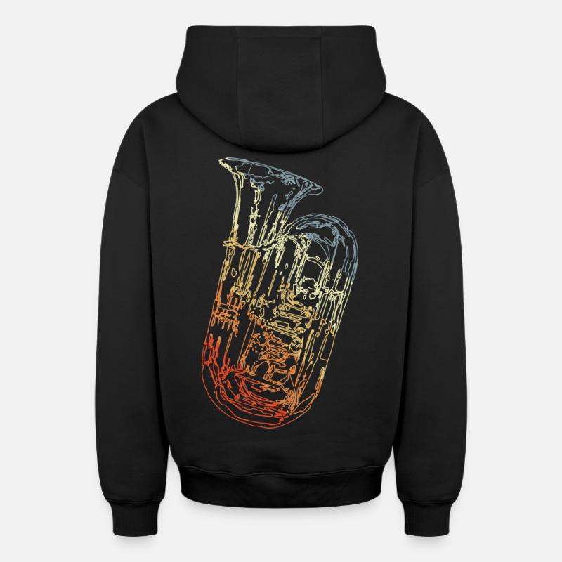 Tuba - Sweat à capuche unisexe zippé oversize épais SPREAD - noir