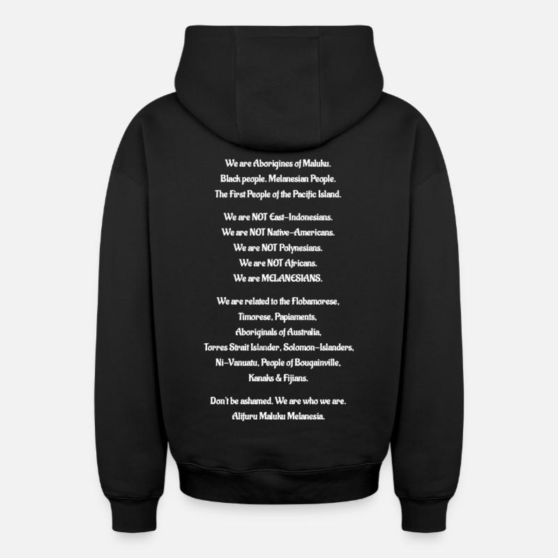 Aborigines oder Maluku - Oversized Heavyweight Unisex Zip Hoodie - Schwarz