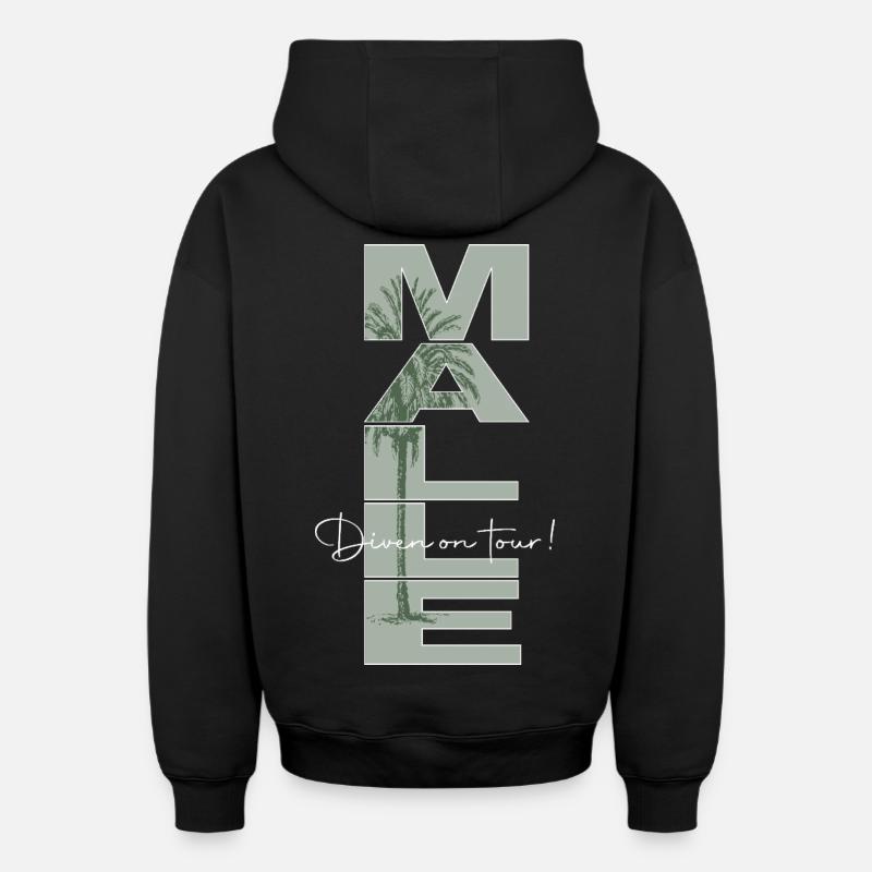 Malle_Diven - Sweat à capuche unisexe zippé oversize épais SPREAD - noir