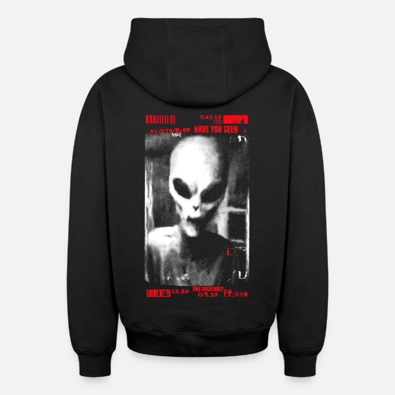 Avez-vous vu cette créature ? - Sweat à capuche unisexe zippé oversize épais SPREAD - noir