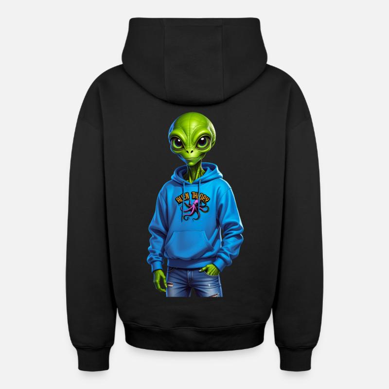 Alien - Sweat à capuche unisexe zippé oversize épais SPREAD - noir